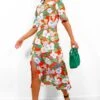A Field Day - Orange Floral Midi Dress