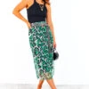 Addicted To You - Green Black Leopard Heart Mesh Midi Skirt