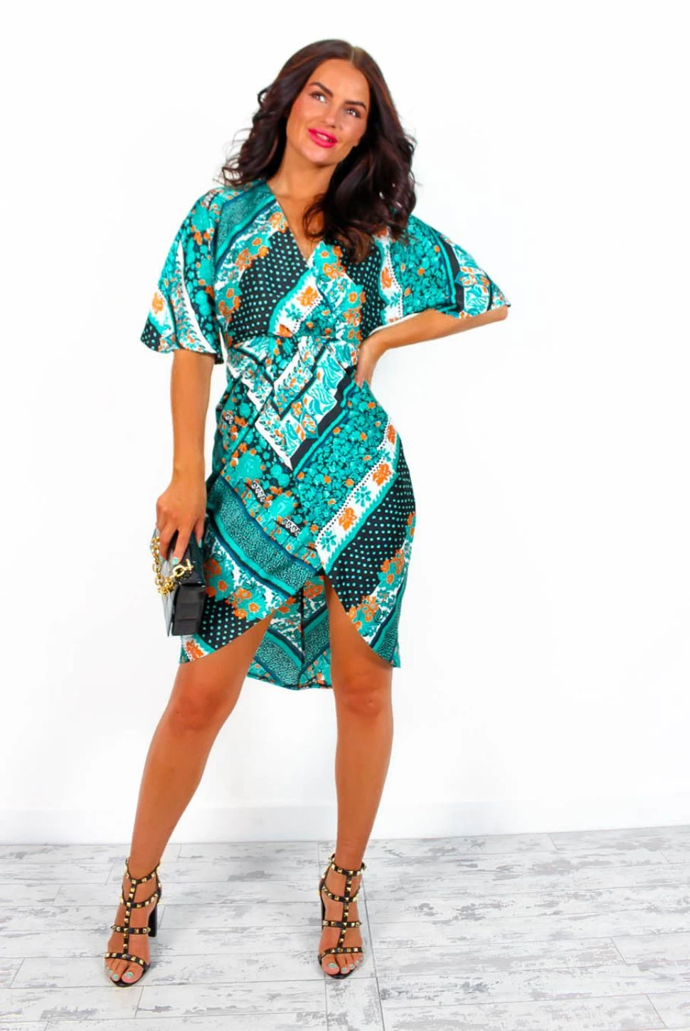 Cocktail OClock - Dark Green Paisley Midi Dress - Image 3