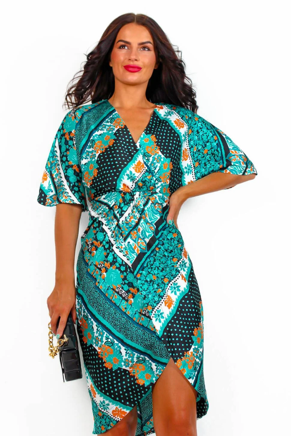 Cocktail OClock - Dark Green Paisley Midi Dress - Image 2