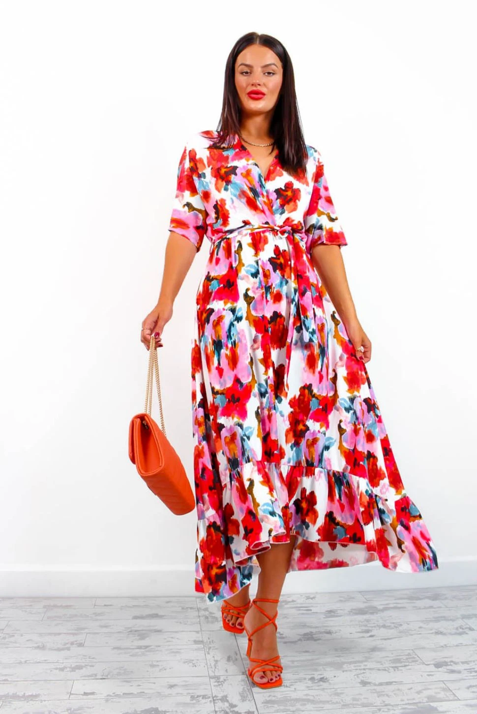 Dolce Vita - White Red Floral Maxi Dress - Image 7
