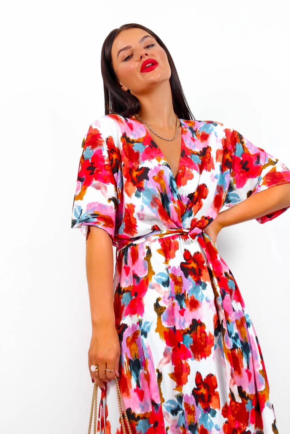 Dolce Vita - White Red Floral Maxi Dress - Image 4