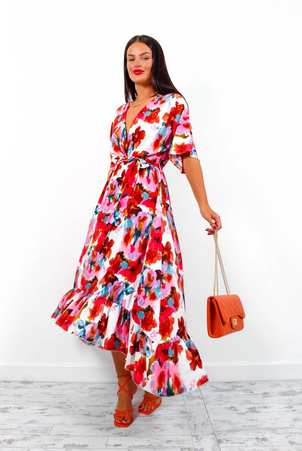 Dolce Vita - White Red Floral Maxi Dress - Image 9