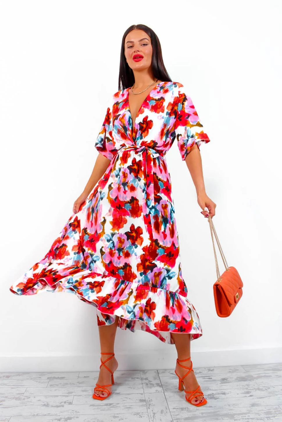 Dolce Vita - White Red Floral Maxi Dress - Image 5