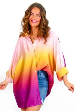 Fade Into You - Pink Magenta Ombre Shirt