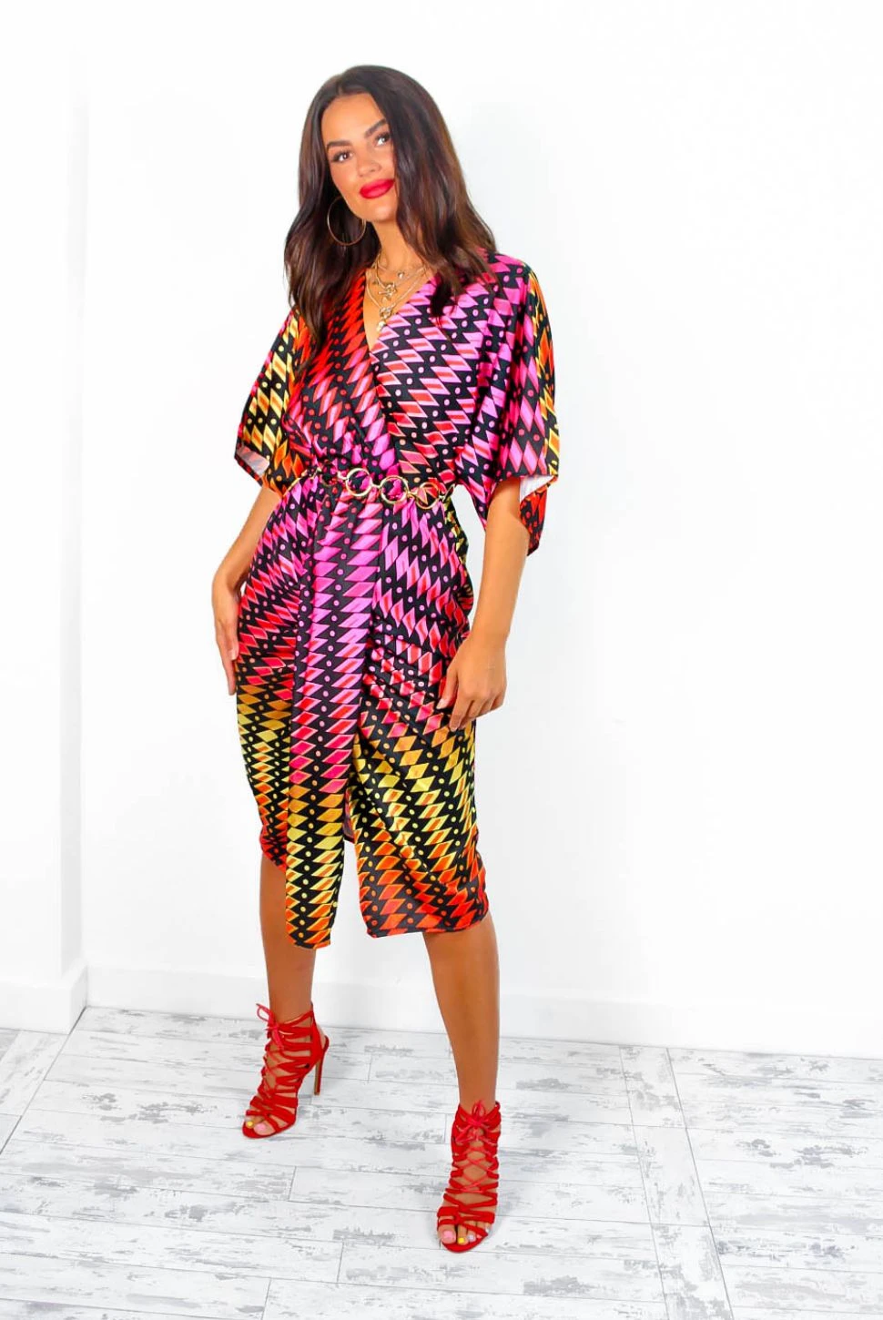 Finders Keepers - Black Multi Aztec Print Midi Dress - Image 6