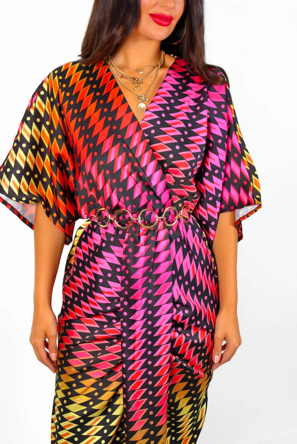 Finders Keepers - Black Multi Aztec Print Midi Dress - Image 4