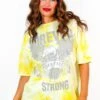 Forever Strong - Yellow Tie Dye Graphic T-Shirt
