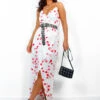 Garden Party - White Red Floral Maxi Dress