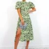 Got The Flower - Lemon Leopard Print Midi Dress