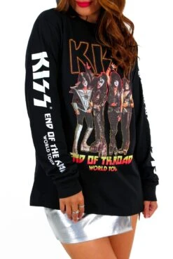I'm With The Band - Black Orange KISS Licensed Long Sleeve T-Shirt