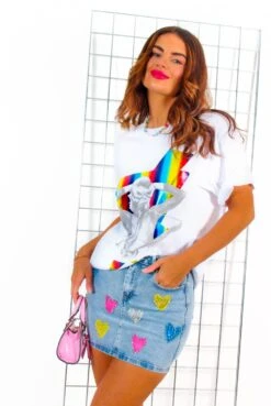 I'm With The Band - White Multi Holographic David Bowie T-Shirt