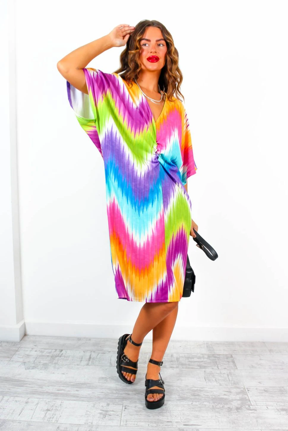 Let It All Go - Multi Rainbow Oversized Midi Dress - Image 5