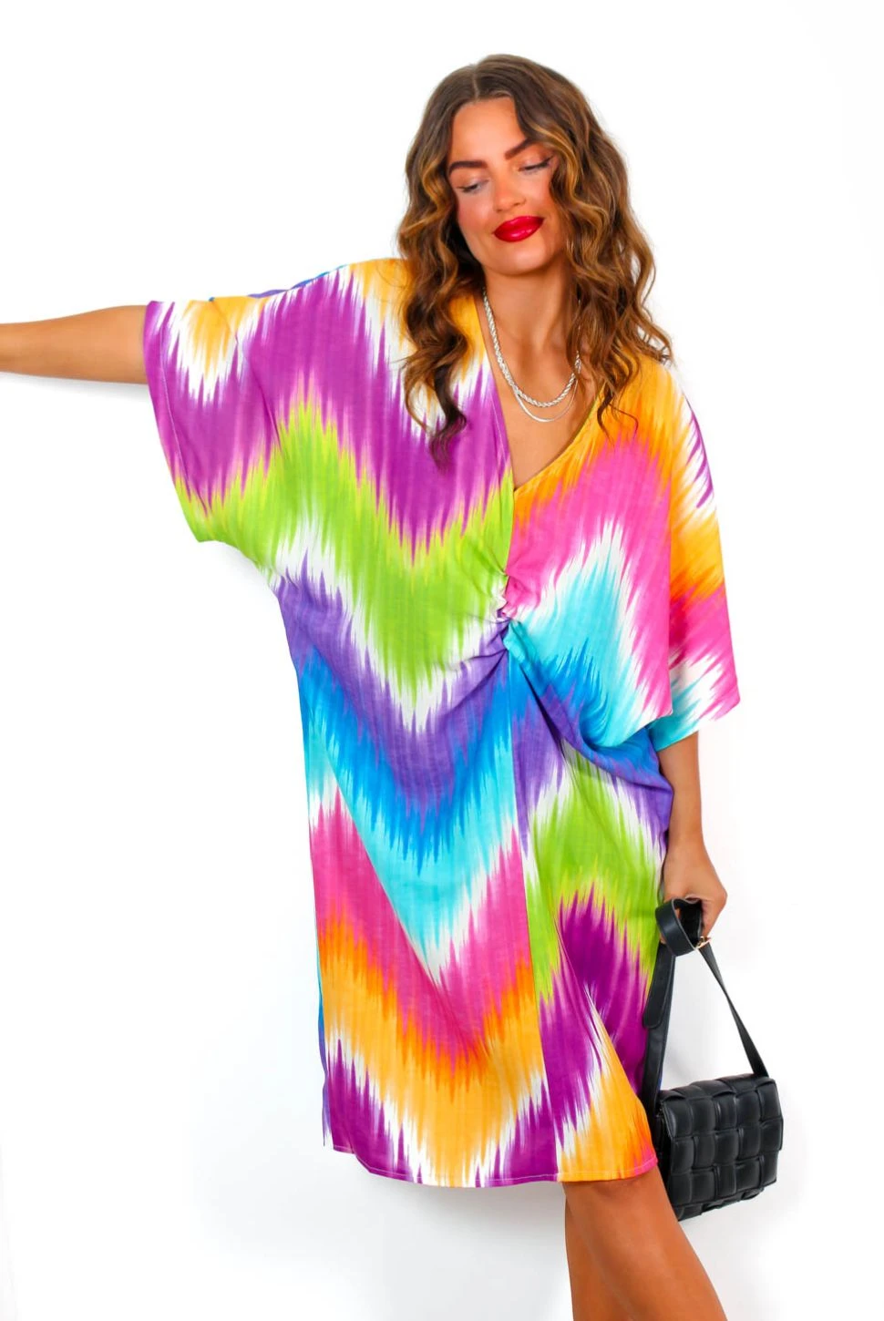 Let It All Go - Multi Rainbow Oversized Midi Dress - Image 2
