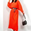On The Vacay - Orange Pleated Maxi Dress
