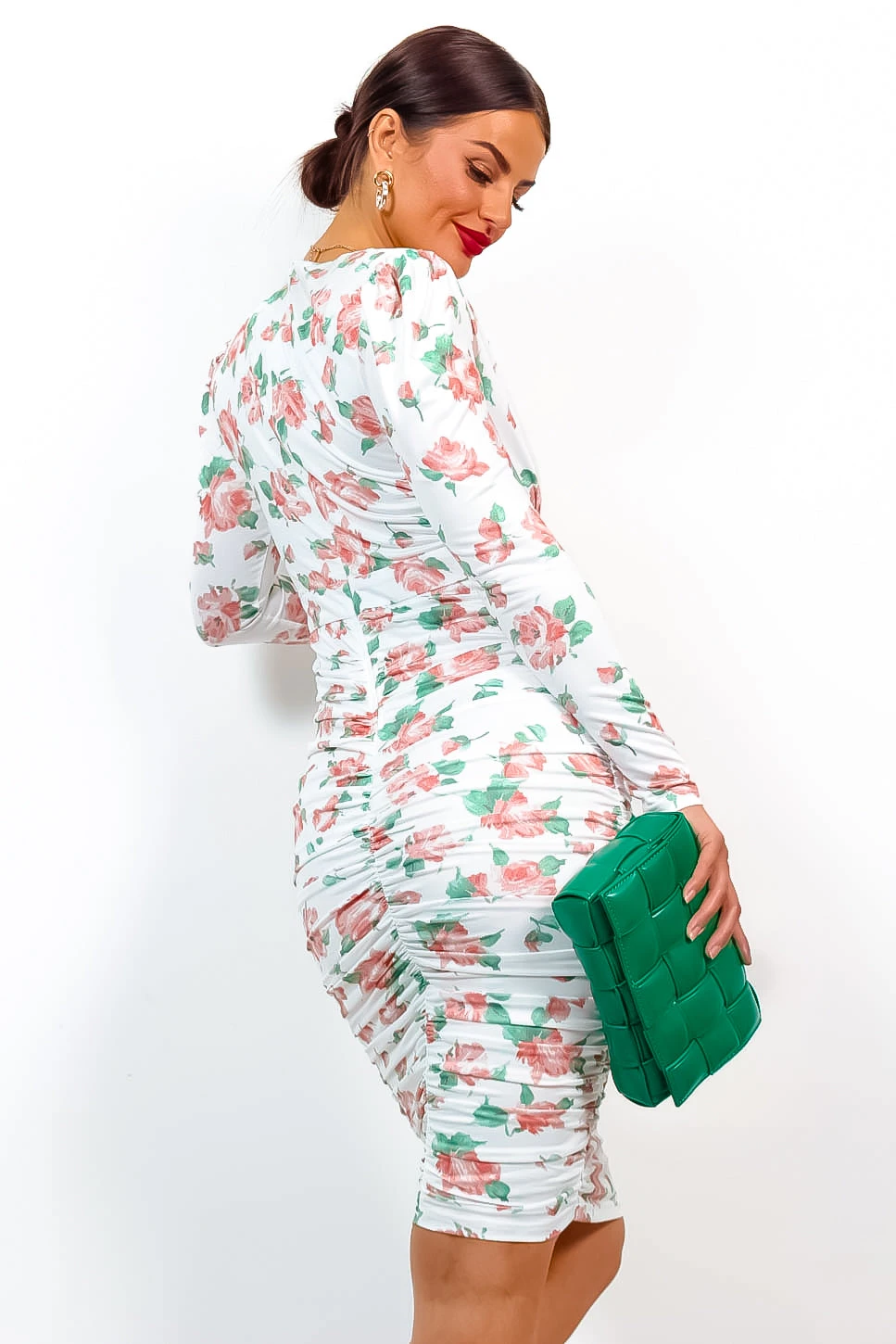 Seduce You - White Rose Floral Midi Dress - Image 3