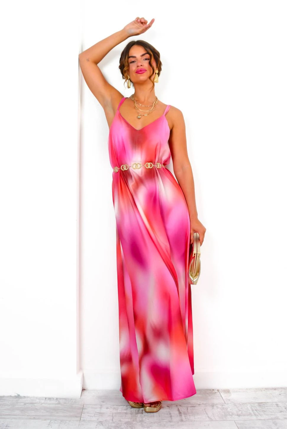 Shes A Beauty - Red Tie Dye Maxi Dress - Image 3