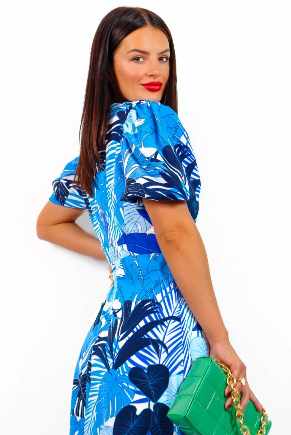 Shes So Vain - Blue Tropical Midi Dress - Image 5