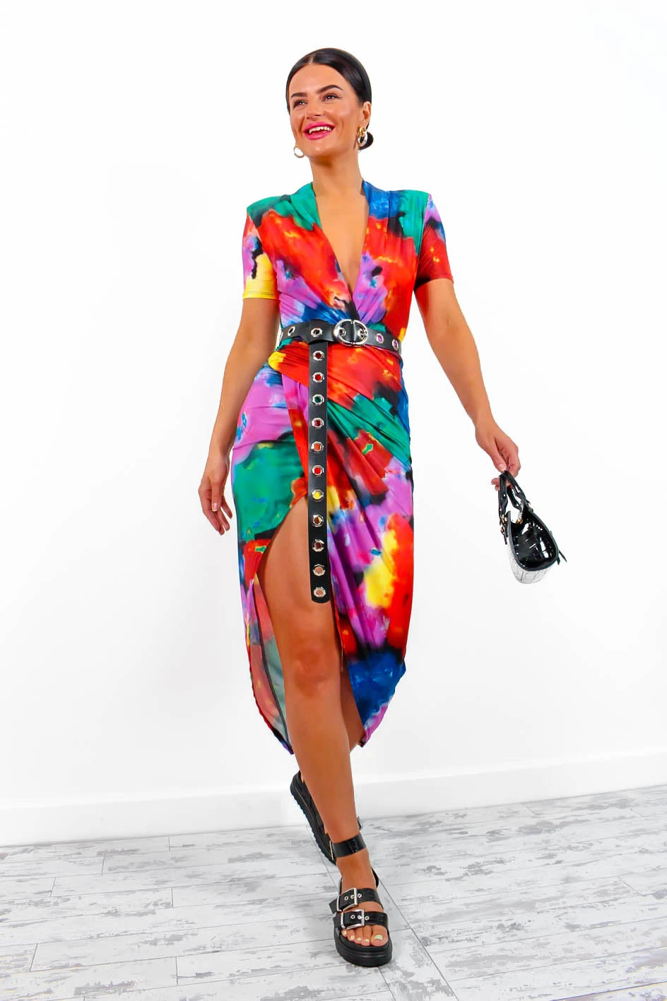 Simple And Elegant - Multi Printed Midi Dress - Image 4