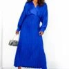The Next Chapter - Cobalt Pleated Maxi Dress