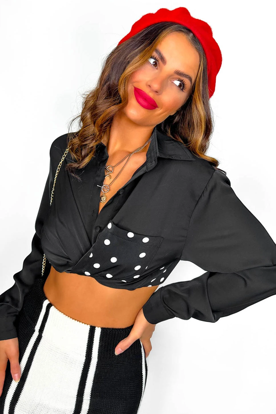 This Is Your Moment - Black Polka Dot Shirt - Image 3