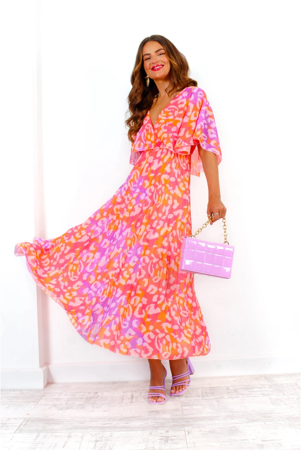 Timeless - Fuchsia Orange Leopard Print Maxi Dress - Image 7