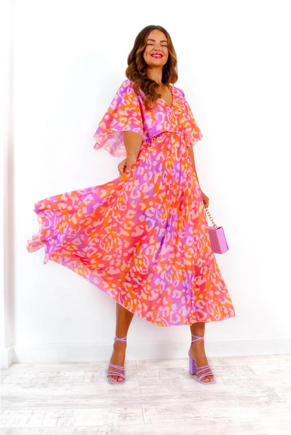 Timeless - Fuchsia Orange Leopard Print Maxi Dress - Image 2