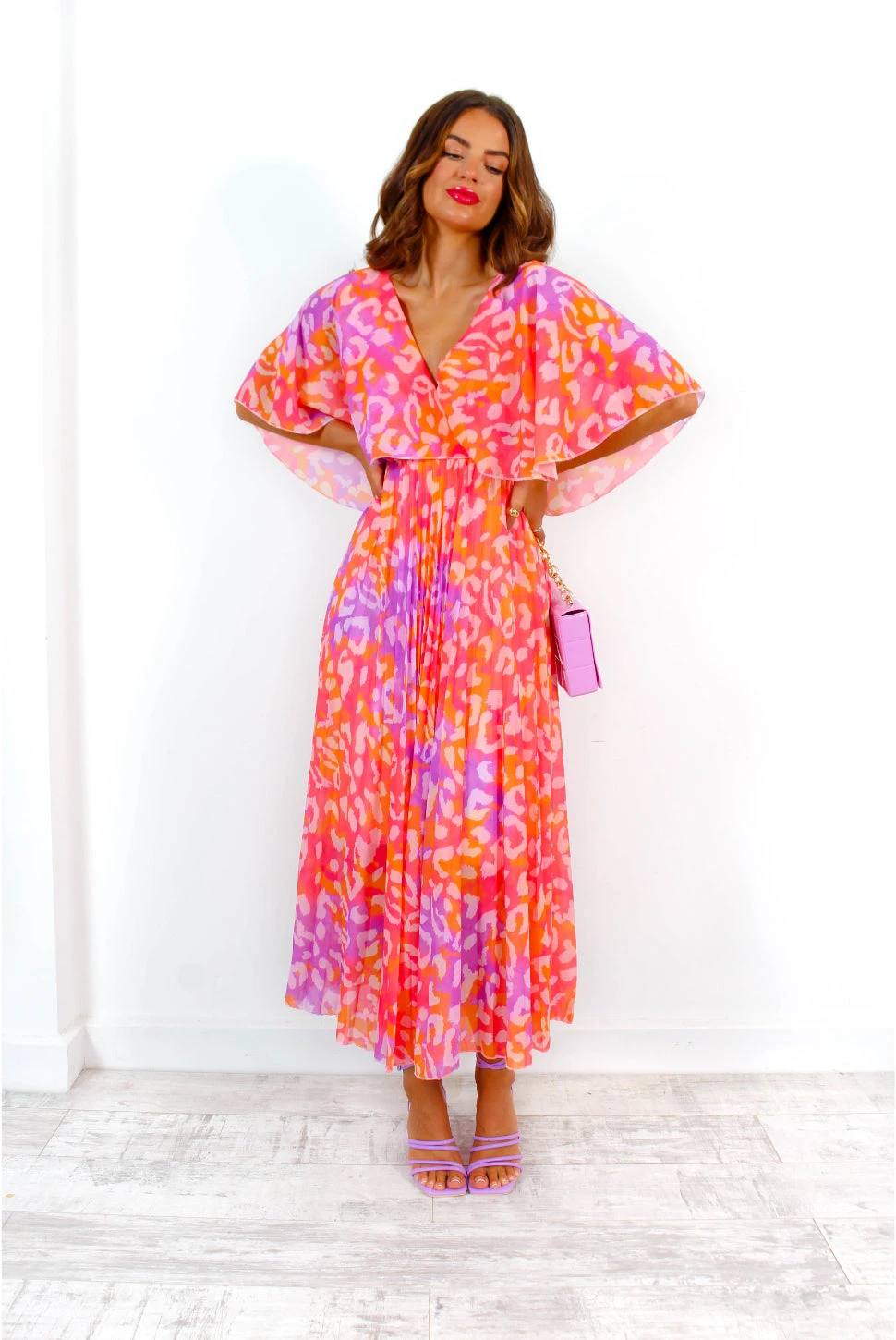 Timeless - Fuchsia Orange Leopard Print Maxi Dress - Image 5