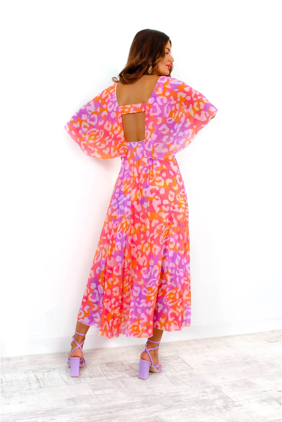 Timeless - Fuchsia Orange Leopard Print Maxi Dress - Image 3