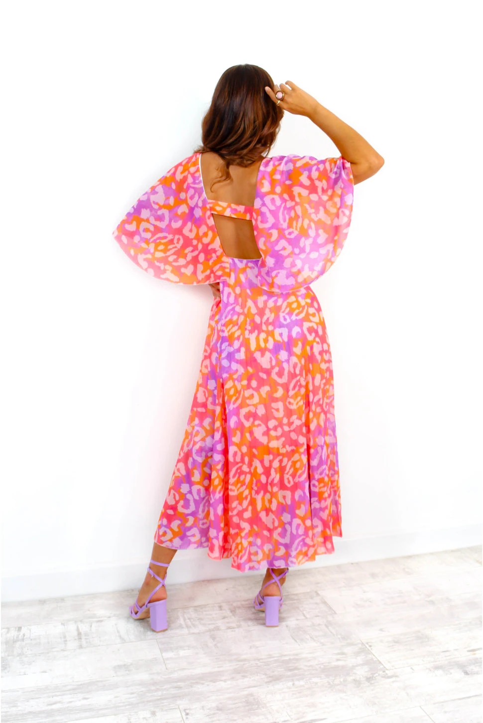 Timeless - Fuchsia Orange Leopard Print Maxi Dress - Image 8